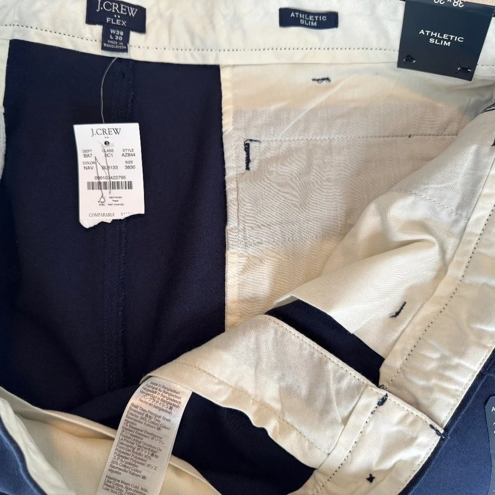 J. Crew Factory Mens Navy Slim Fit Athletic Chino Pants NWT